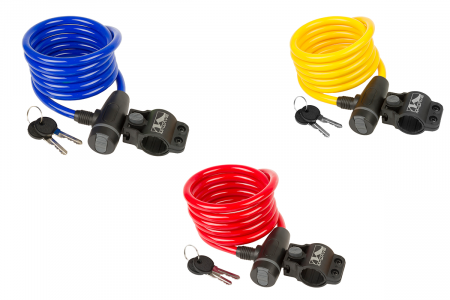 Замок Ø 10 x 1,800 mm. С двумя кронштейнами: за раму или подседельный штырь